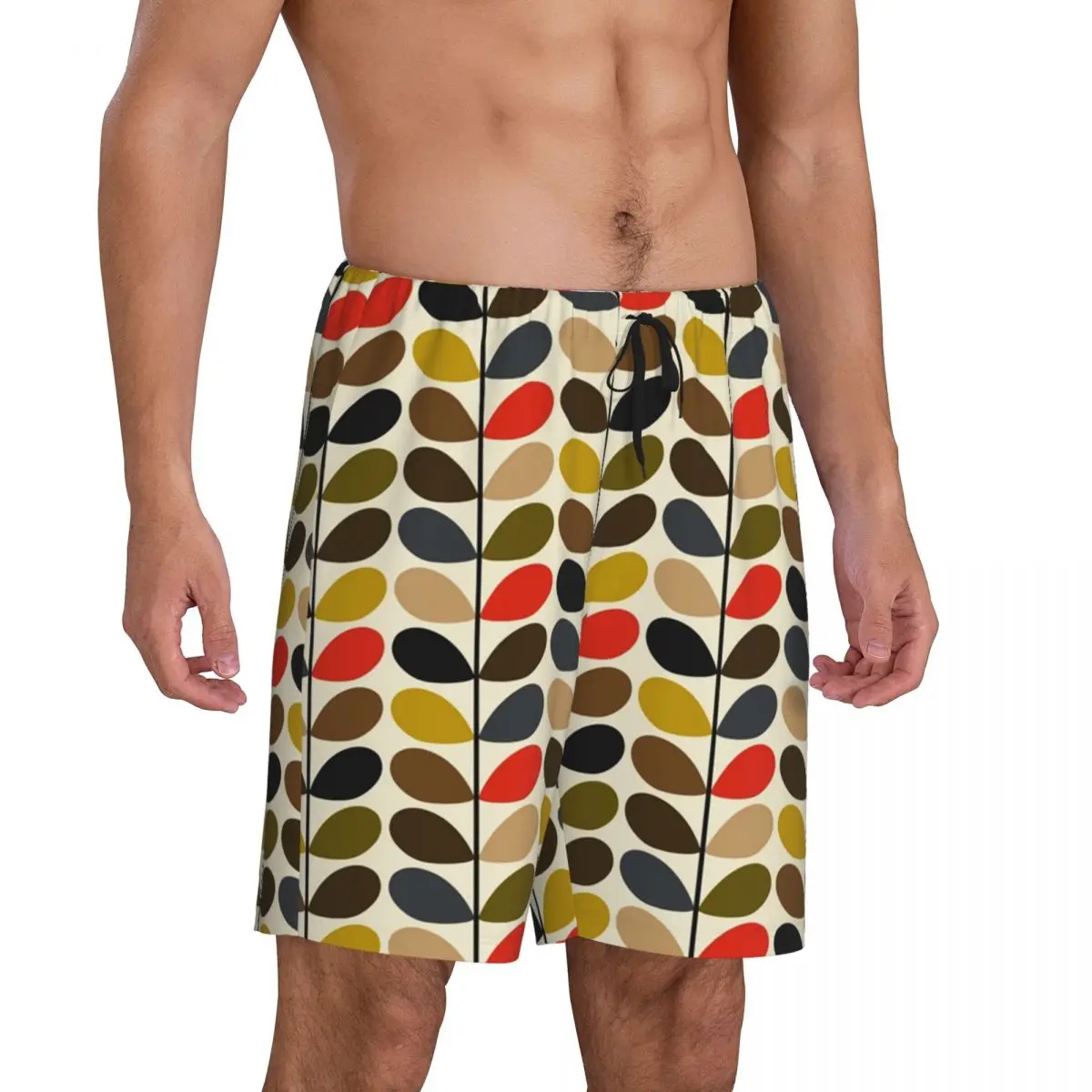 Custom Print Men Orla Kiely Pajama Bottoms Scandinavian Multi-stemmed Flower Sleepwear Pjs Sleep Shorts with Pockets