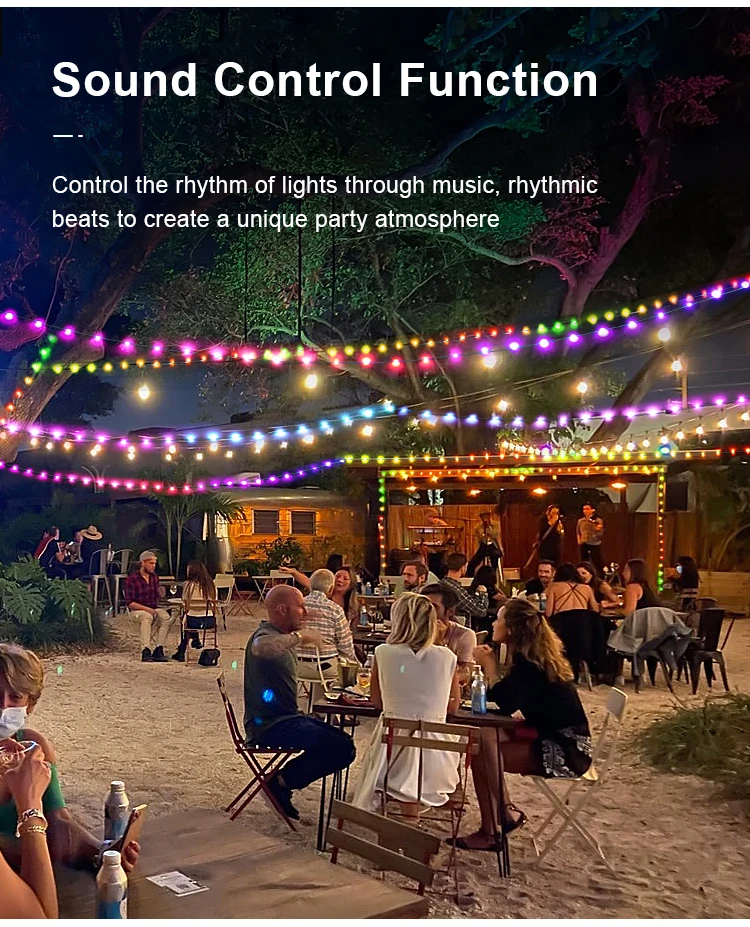 

Ночник для кемпинга, RGB Smart APP, водонепроницаемый светильник, перезаряжаемый через USB, атмосферная гирлянда для уличной палатки