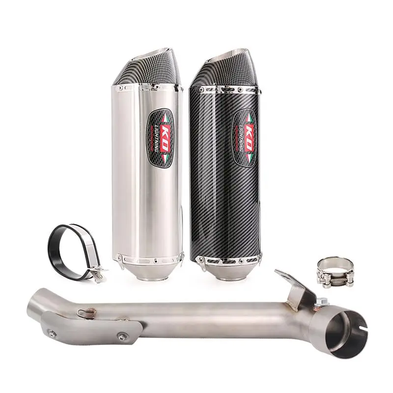 For Suzuki GSX-R 1000 K7 K8 2007 2008 Motorcycle Exhaust Mid Link Pipe Muffler 420mm Length Stainless Steel Removable DB Killer