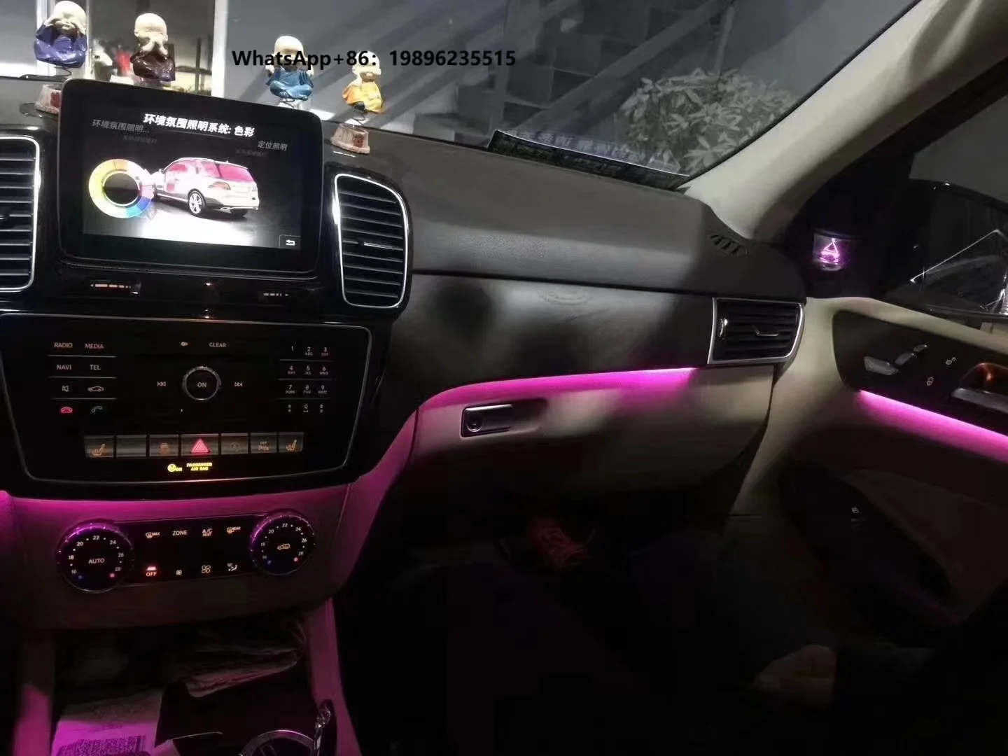 Iluminação Ambiente LED para Interior de Carro W166 com 64 Cores para GLE/GLS/GL/ML, Acessórios de Faixa de Luz