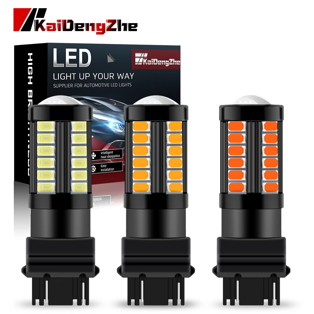 2x Signal Lamp 12V 3156 Led P27W Atuo Brake Backup Light T25 Led 3157 P27/7W 5730 33SMD Canbus Car Turn Reverse Lamp 1200Lm