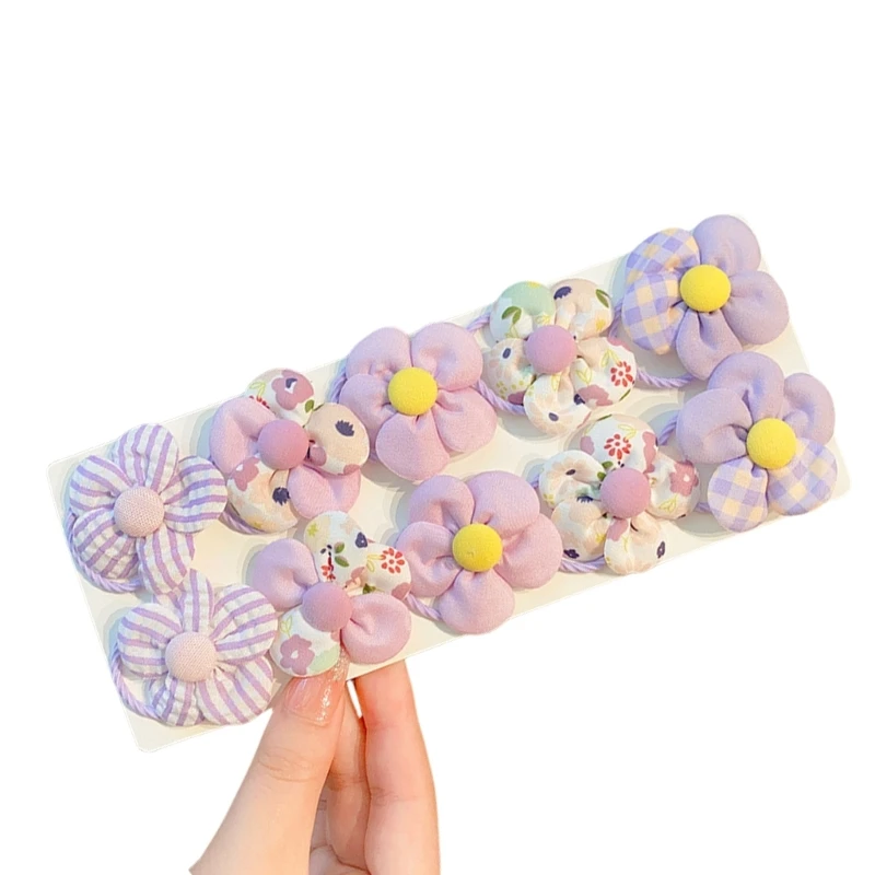 Ikat Rambut Warna-warni Hiasan Bunga Ekor Kuda Nyaman Dan Lembut Rambut