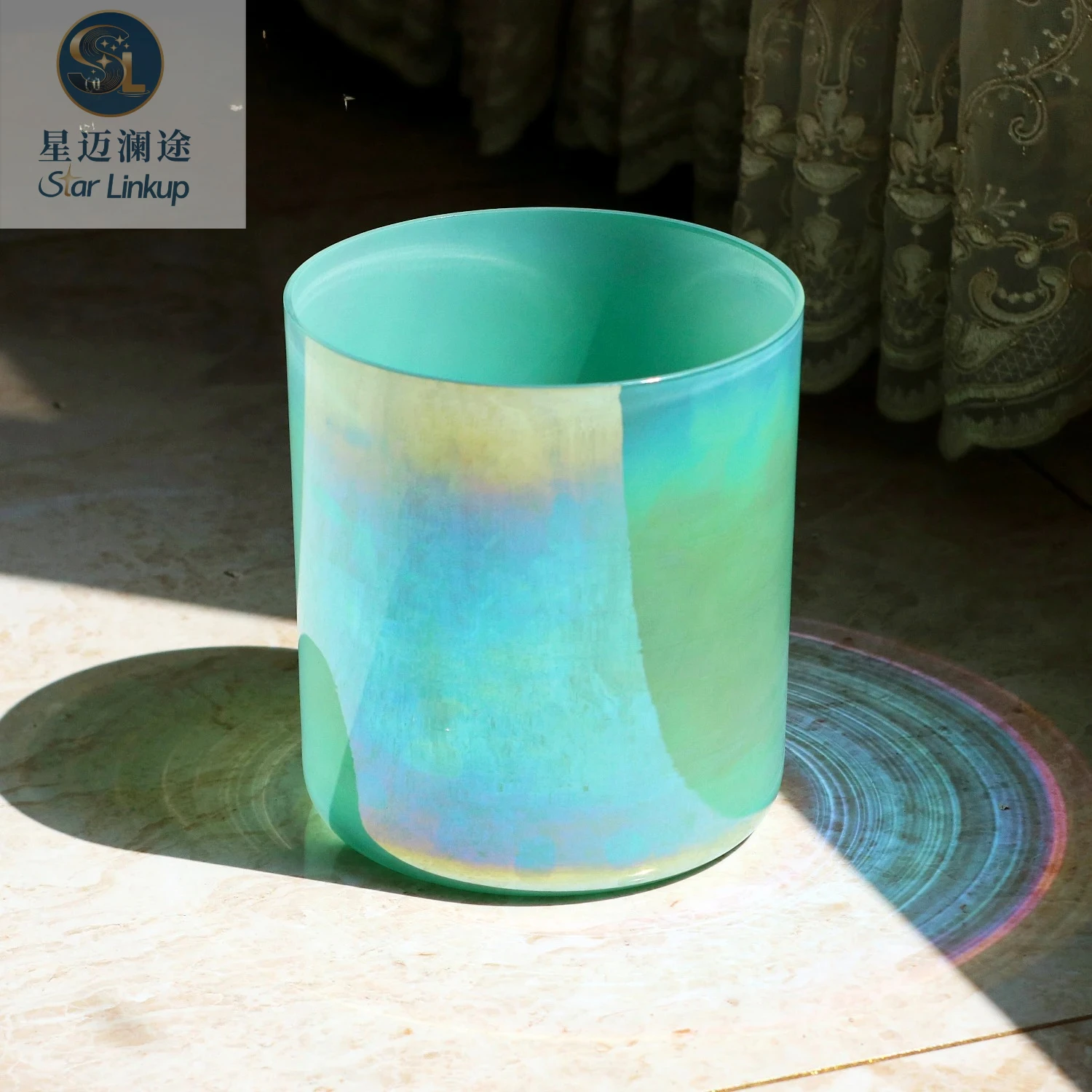 Star Linkup Jadegrüne Alchemie-Quarz-Kristall-Klangschale, Premium-Qualität Klare Klangschale für Chakra-Ausgleich, Meditation, Yoga & Klangbad-Therapie