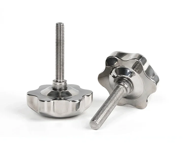 1PCS Stainless Steel Plum Blossom Handle Screw Star  Wheel Lengthened   Rod Locking
