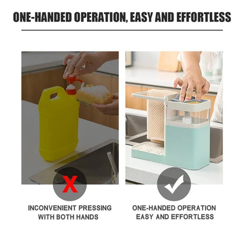 Press The Automatic Liquid Detergent Box, Three-In-One Sink With Towel Bar Rack