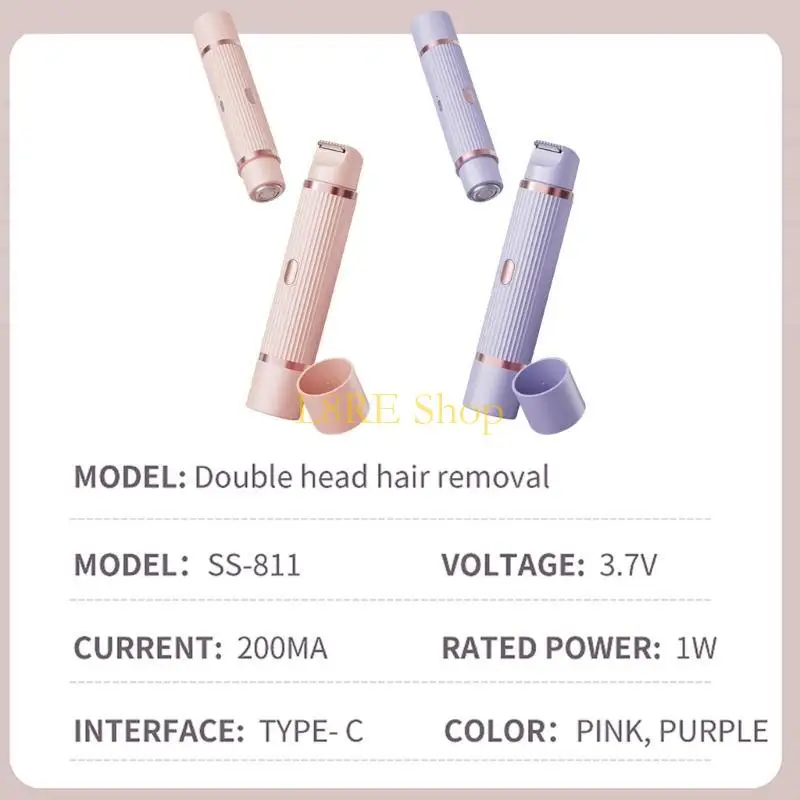 l8re 2 في 1 نساء جسم ماكينة حلاقة بيكيني تقليم القابلة لإعادة الشحن