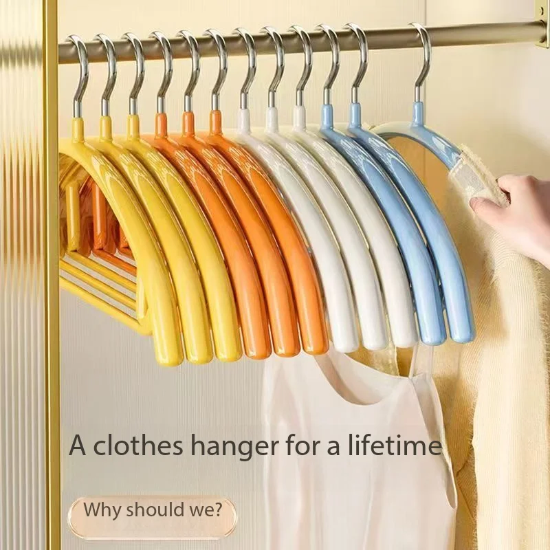 Semi-circular plastic-impregnated home use, non-slip, non-marking, anti-shoulder and angle-proof, bag-drying clothes hanger