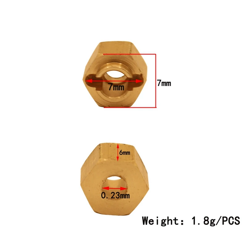 4 pièces en laiton arc-en-ciel roue hexagonale moyeu adaptateur 9750 pour Traxxas TRX4M TRX-4M 1/18 RC inoler voiture mise à niveau pièces accessoires