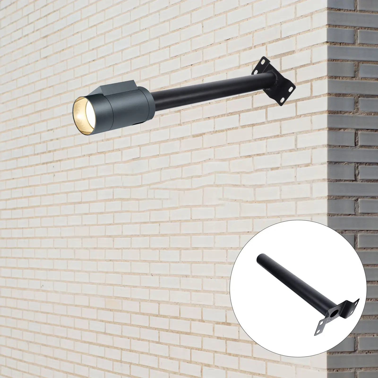 1Set Solar Street Light Bracket Metal Support Pole Mount Extension Kit Outdoor Lamp Arm Mounting…