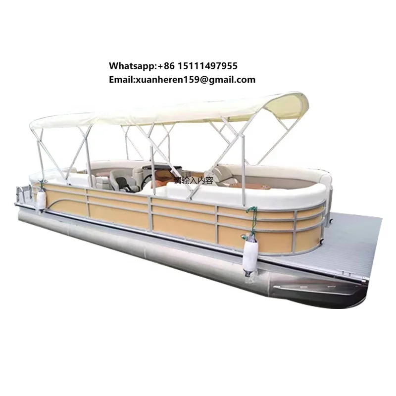 Factory Supply Customizable Aluminum Alloy Luxury Yacht for Water Restaurant Sightseeing Leisure Dining Pontoon Boat