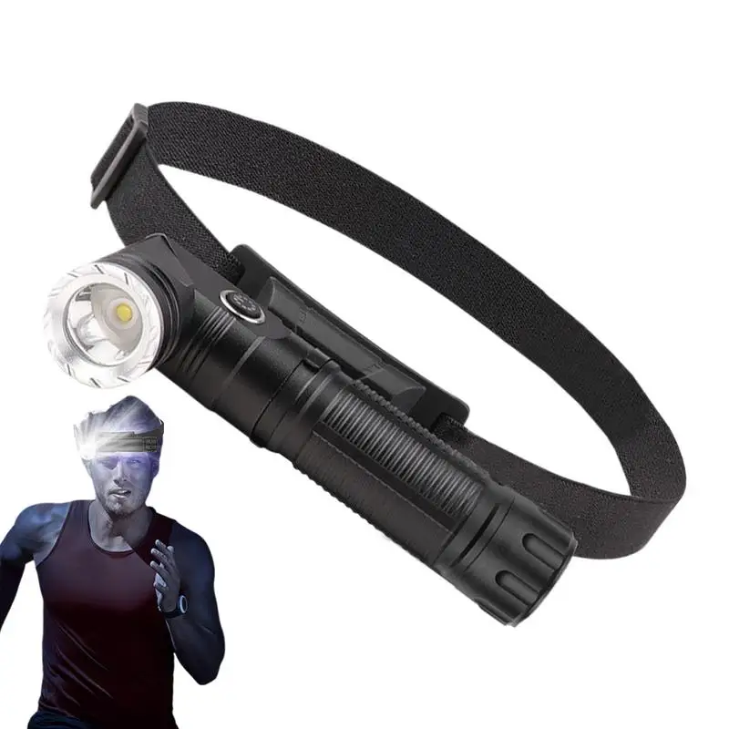 Swivel Head Flashlight 90 Degrees Rotating Handheld Flashlights Pocket-Sized Work Light With Battery Display For Backpacking