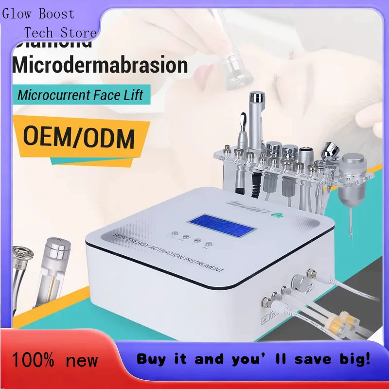 

Glow Ectroporation Galvanic Face Skin Lift Devices in 1 Rf Microcurrent Oxygen Face Lift Microdermabrasion Machi