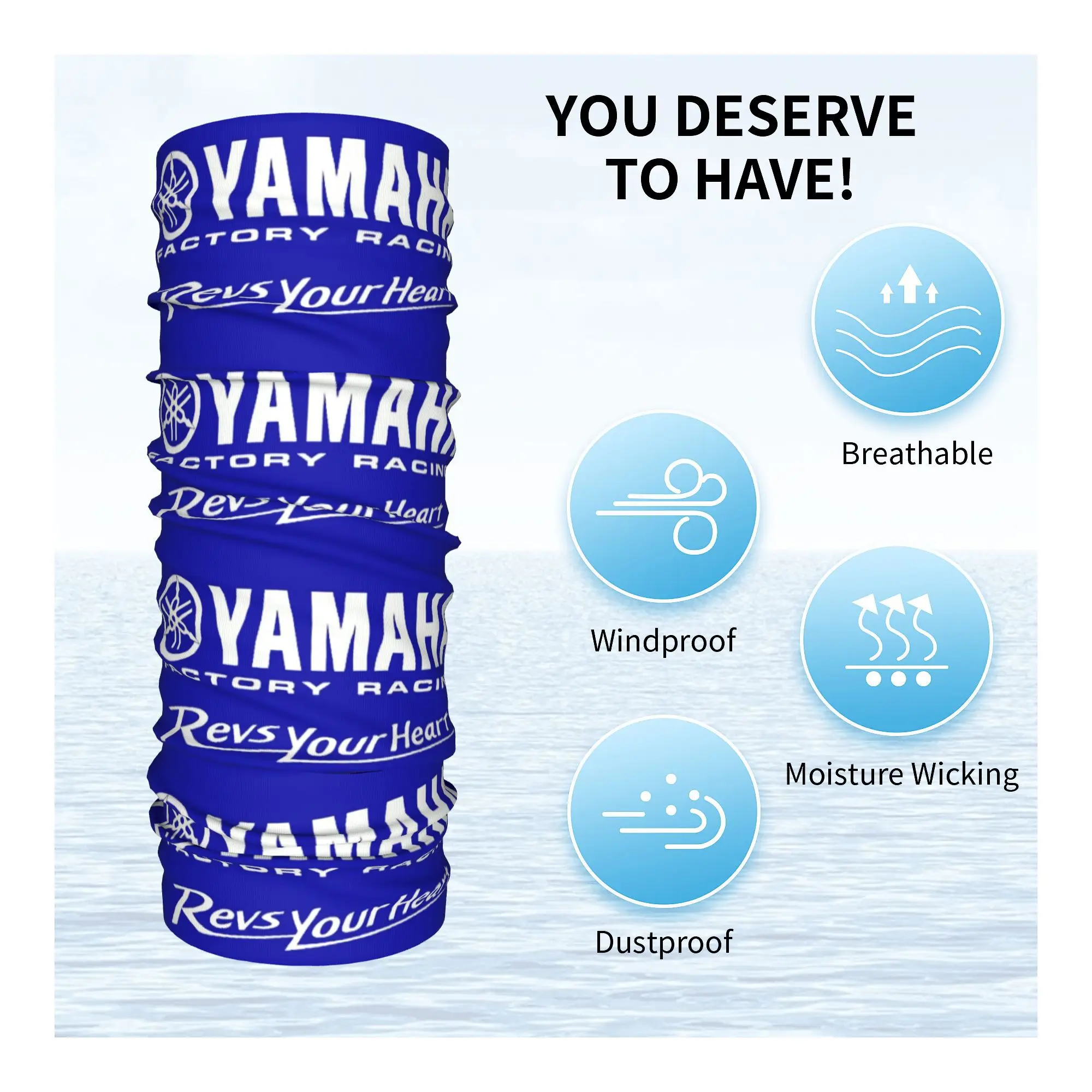 Custom Y-Yamahas Revs Your Heart Bandana Neck Gaiter for Ski Running Women Men Wrap Scarf Balaclava Warmer