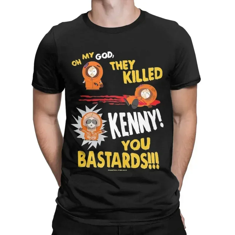 Southpark They Killed Kenny Men's T Shirts Cartoon Funny Tees Short Sleeve Round Collar T-Shirt Pure Cotton Party Clothes