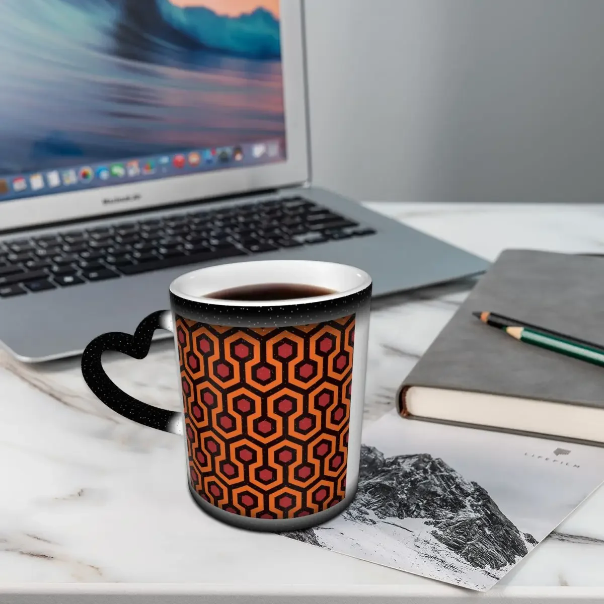 Redrum Mid Century Modern MCM Overlook Hotel Shining 237 Pattern Mug Funny Ceramic Coffee Cups Tea Mugs Milk Cup Drinkware