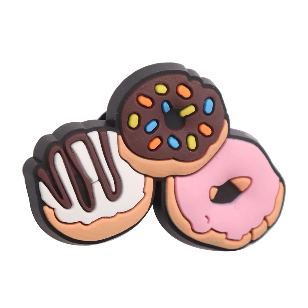 Wholesale 50Pcs Cupcake Donut Food Dinosaur Bae Rose Kids Garden Sandals Shoe Buckle Charms Dog Accessories DIY Backpack