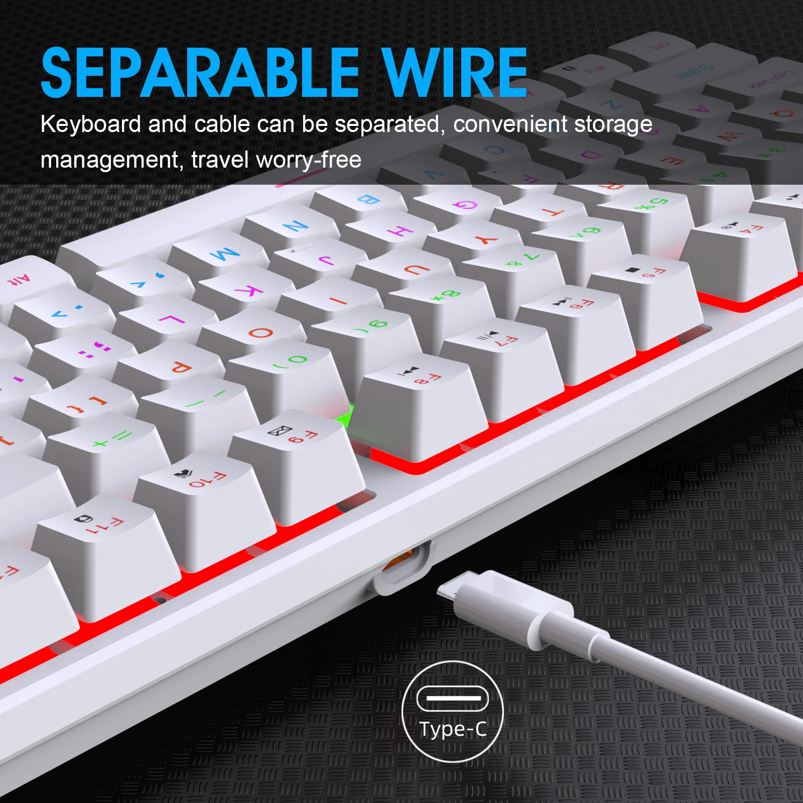 Teclado mecánico retroiluminado RGB de 104 teclas, teclado para juegos Esport con cable, teclado de diseño ergonómico para ordenador portátil, accesorios para PC de escritorio