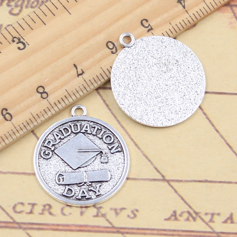 10pcs Charms Graduation Day Bachelor Hat 25x22mm Tibetan Silver Color Pendants DIY Antique Finding Making Handmade Jewelry