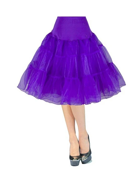 Rok Dalaman Wanita Halloween Organza Pendek Lebar Vintage Crinoline untuk Pernikahan Cosplay Malam Rok Dalam Rockabilly Tutu