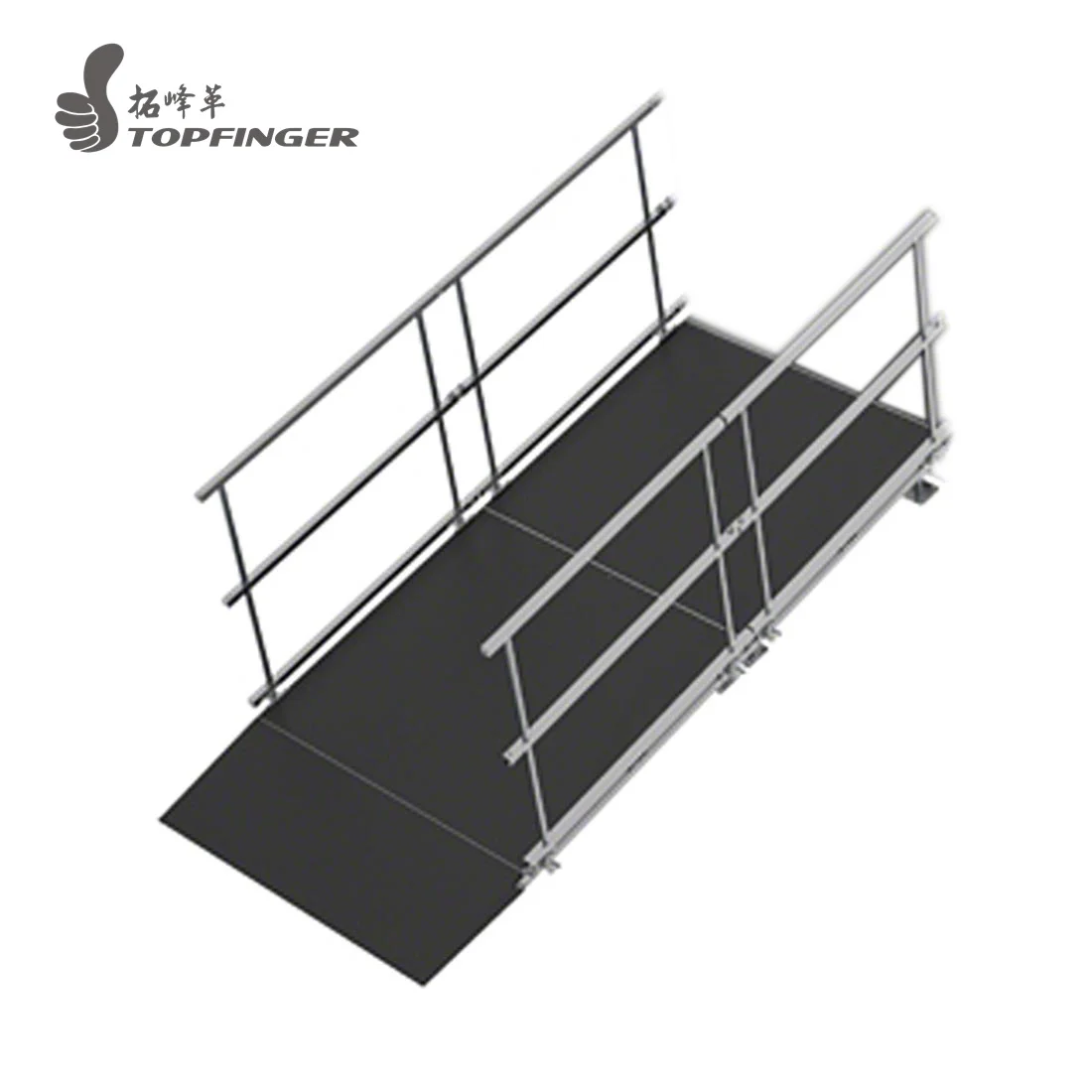 Portable Stage Design Sale Universal 90-Degree Turn ADA Wheelchair Ramp with Landing for 24" High Stages Easy Assemble Stage