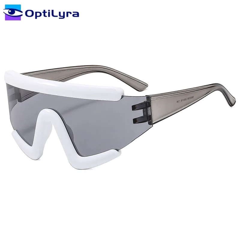 

OptiLyra Brand Trendy Windproof Cycling Sunglasses One-Piece Goggles Large-Frame Design Unisex Fashionable Sunglasses