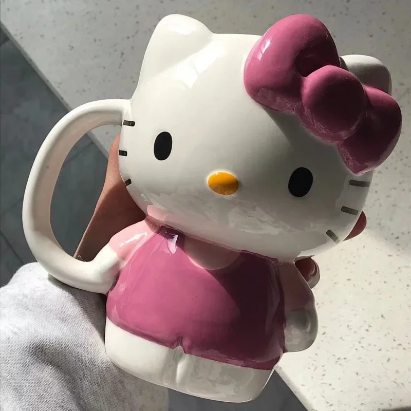 

400ml Kawaii Sanrio Hello Kitty Ceramic Water Cup Cute Cartoon Cup High Capacity Coffee Tea Cups Household Drinkware Gift