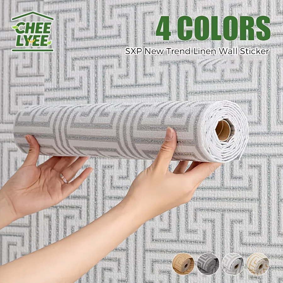 Self-Adhesive Sxp Linen Roll Background Wall Decoration Stickers 2 mm Thickeneded Self-Adhesive Foam Wall Stickers Easy to Renov
