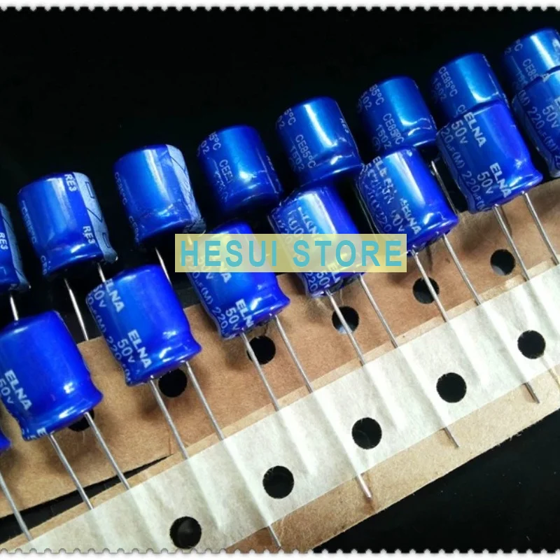 ELNA RE3 220uF 50V flash blue robe, Yina, electrolytic capacitor 10x12.5