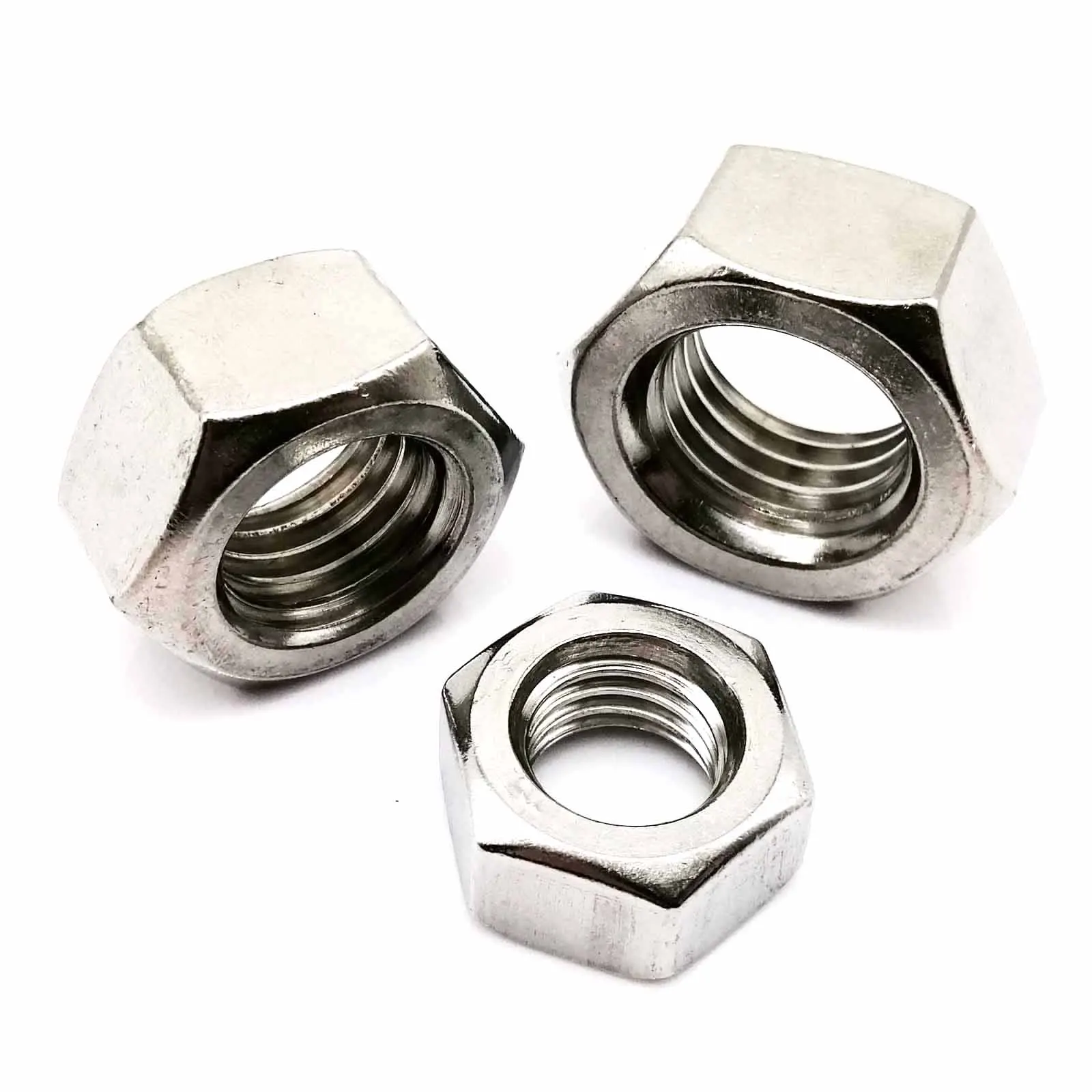 Hex Hexagon Nut 304 Stainless Steel M1 M1.2 M1.4 M1.6 M2 M2.5 M3 M3.5 M4 M5 M6 M8 M10 M12 M14 M16 M18 M20 M22m24 Din934