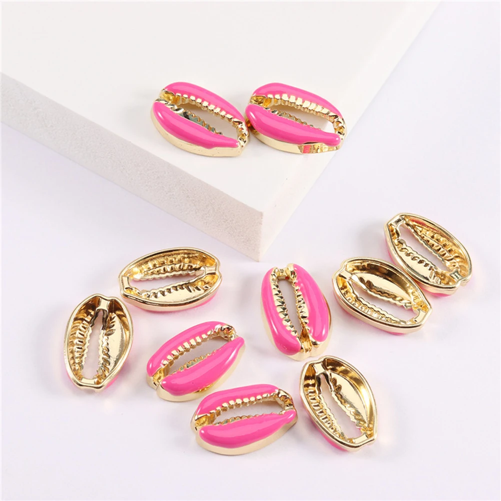 

2 Bag Colorful Shell Pendant Pendants for Necklaces Conch Charms DIY Key Shells Jewelry Making Alloy