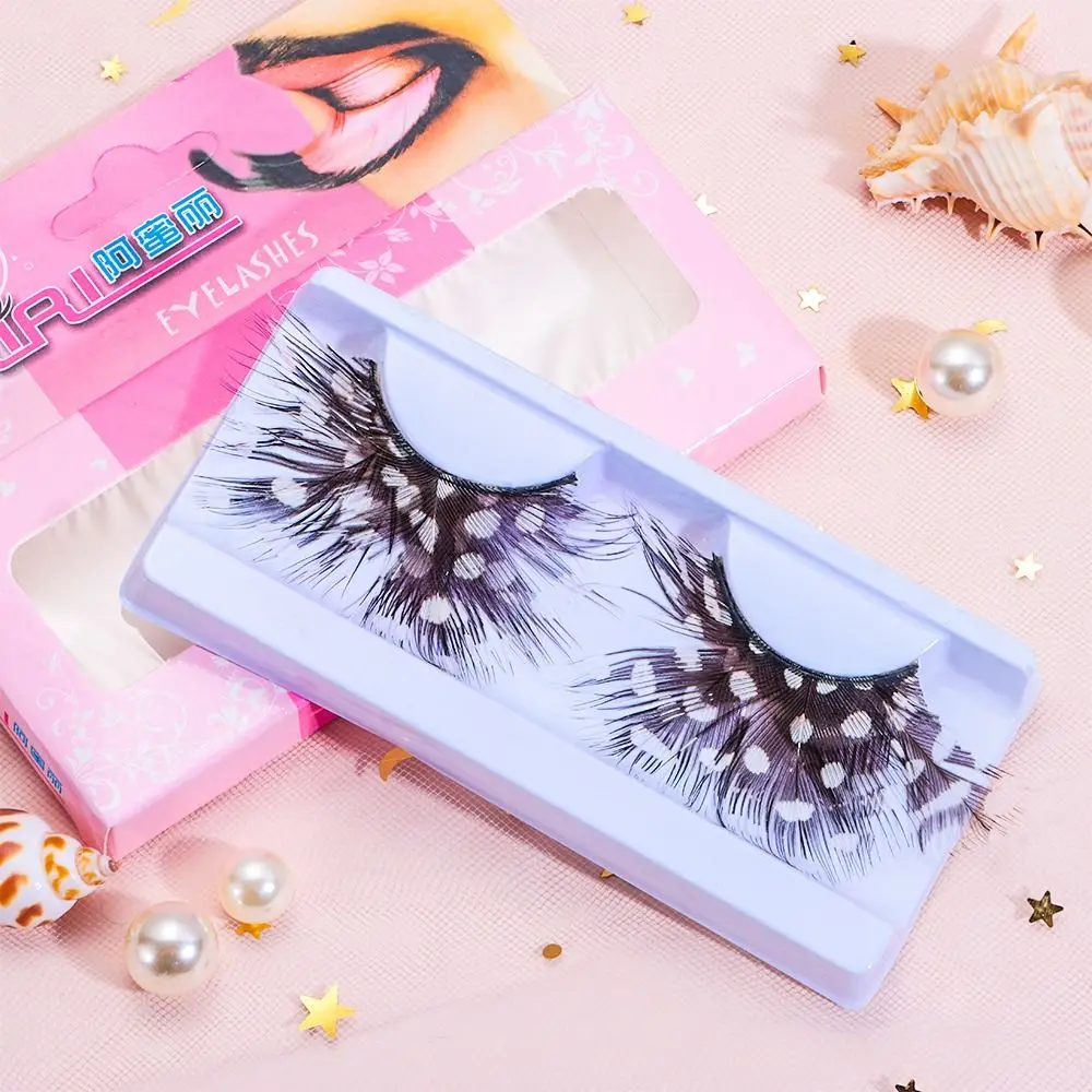 Halloween False Eyelashes Eyelash Extension Feather Eyelashes Extra Long Feather False Lashes Sexy Tiger Print Party