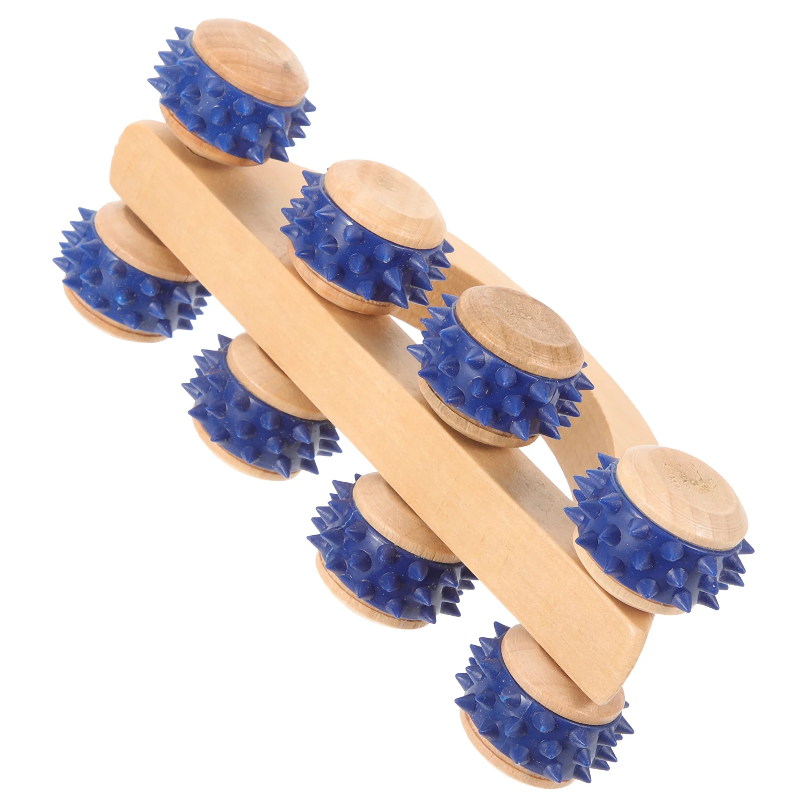 Face and Leg Massage Stick Manual Eight-wheel Massager Neck Roller Wood Foot Rollers Muscle Back Tool Handheld for Body Wooden