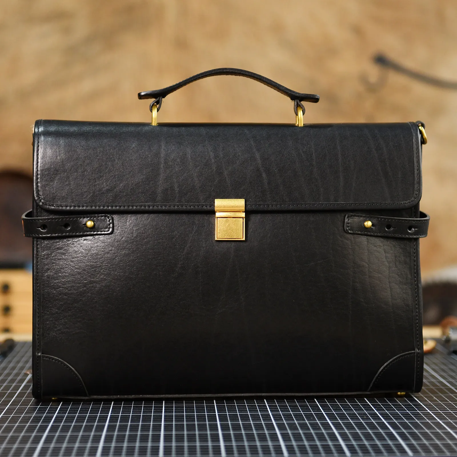 Business casual high-quality genuine leather men's women's briefcase fashion designer handmade cow leather computer handbags