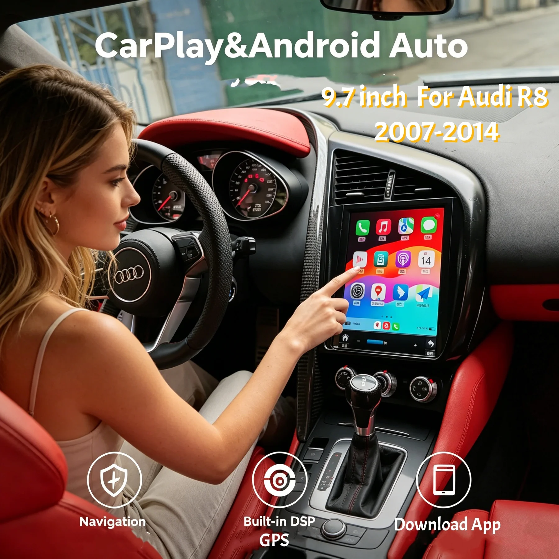 Android Carplay Car Radio For Audi R8 2007-2014 Stereo RHD LHD Bluetooth Touch Screen Multimedia Video Navigation GPS Head Unit
