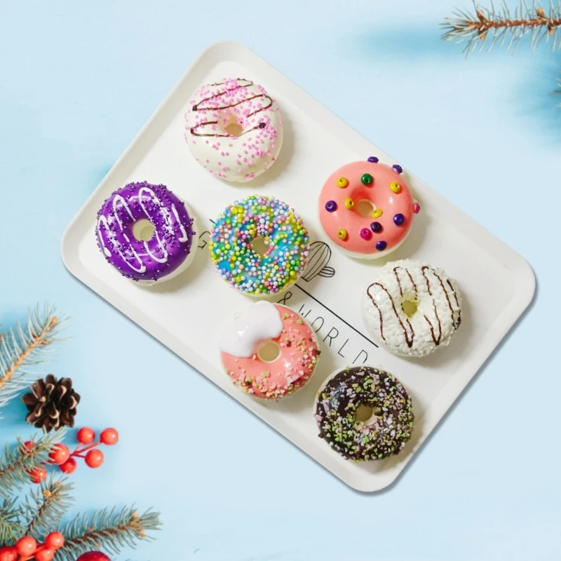 Faux Donut Realistic Artificial Dessert Toy Food Cakes Decorations for Doughnut Party New Years Party Supplies Favor Drop Ship