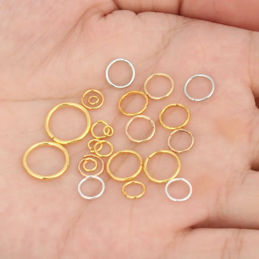 200pcs 3/4/5/6/7/8/10/12mm Metal Open Jump Rings Split Rings Connectors For DIY Jewelry Making Findings Accessories Supplies