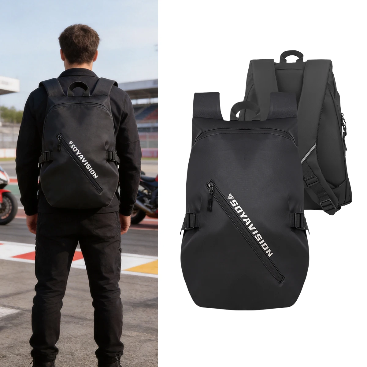Waterproof Classic Large Capacity Multifunctional Motorcycle Helmet Bag Motorcycle Backpack Reflective Bicycle Travel Bag