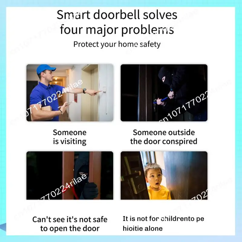 A17Z Tuya Smart Home Doorbell Camera Waterproof Wifi Video Intercom 1080P Outdoor Security Protection Two Way Audio EU PLUG B