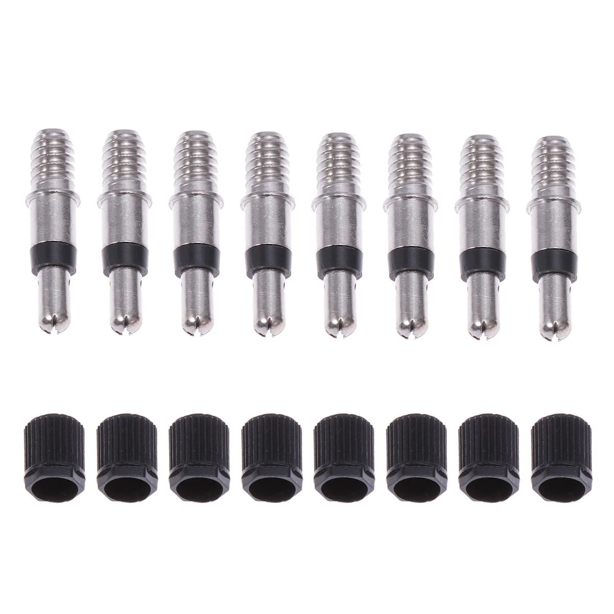 

8pcs Core Removable German Style without Tubes Tubeless Metal Tire Plunger Tire Tool Black German