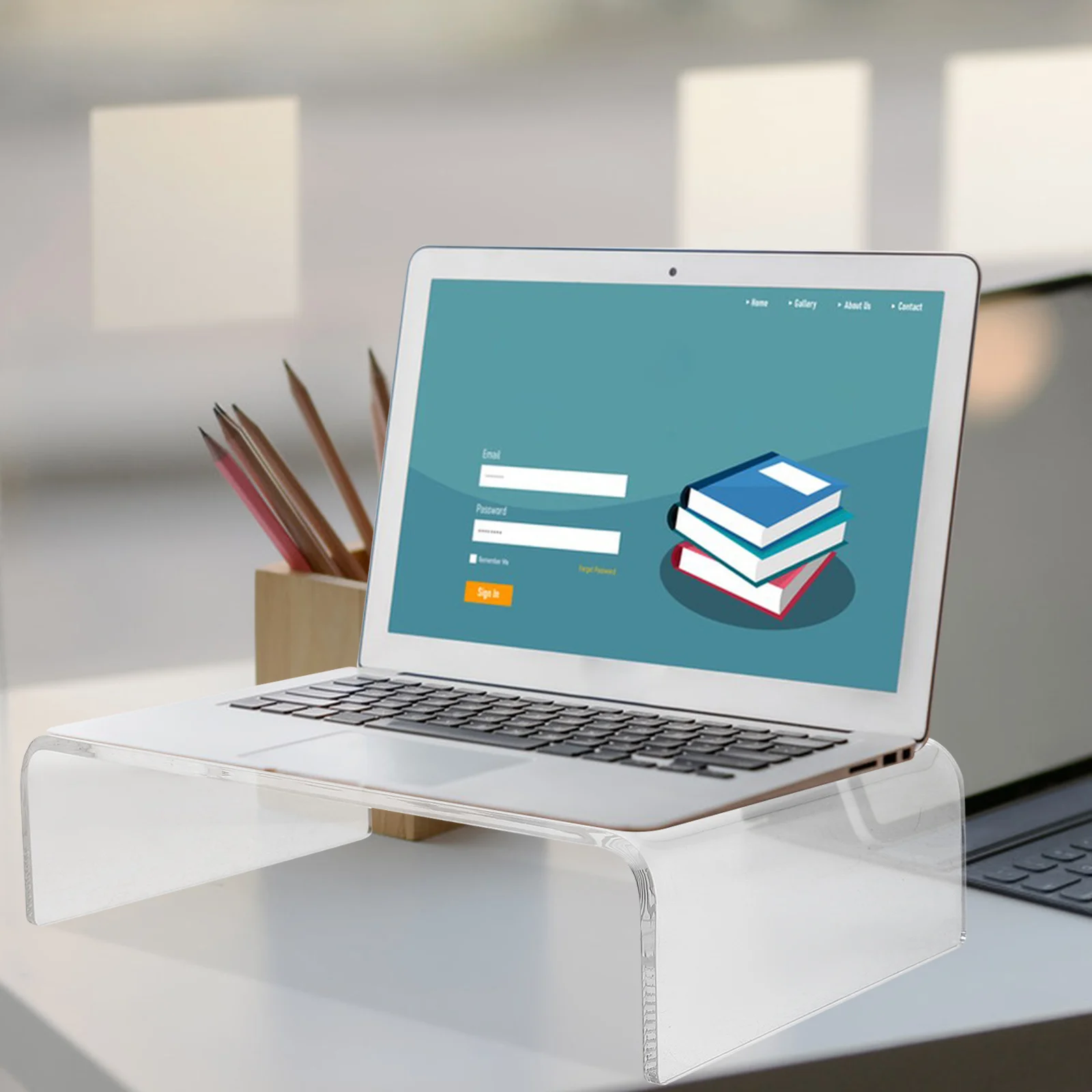 

Acrylic Monitor Riser Computer Monitor Stand Ergonomic Screen Riser Improve Posture Desktop Storage Clear Acrylic Stand