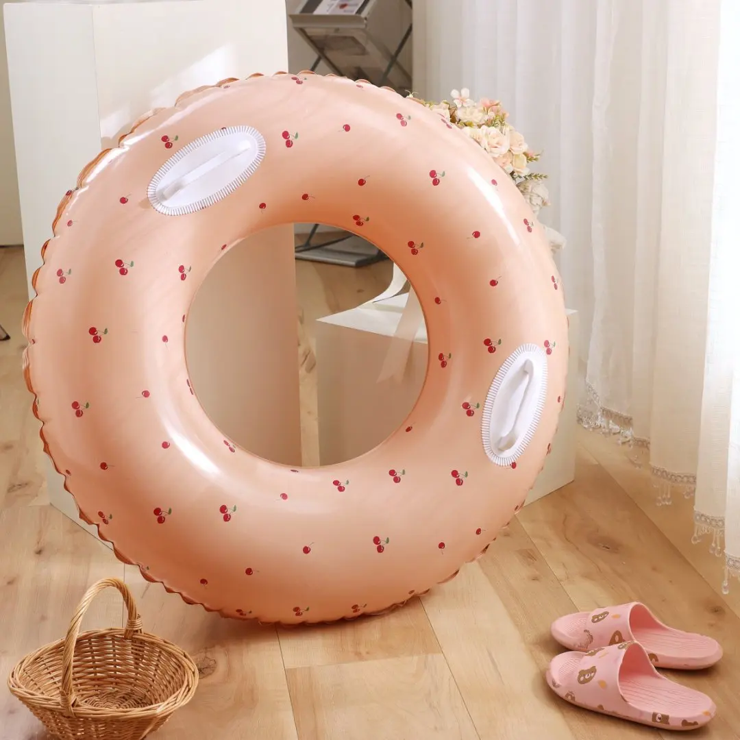 Anneau de natation gonflable cerise pour adultes, Tube flottant de piscine mignon, décorations, Tubes de natation, piscine extérieure, flotteurs d'eau de plage