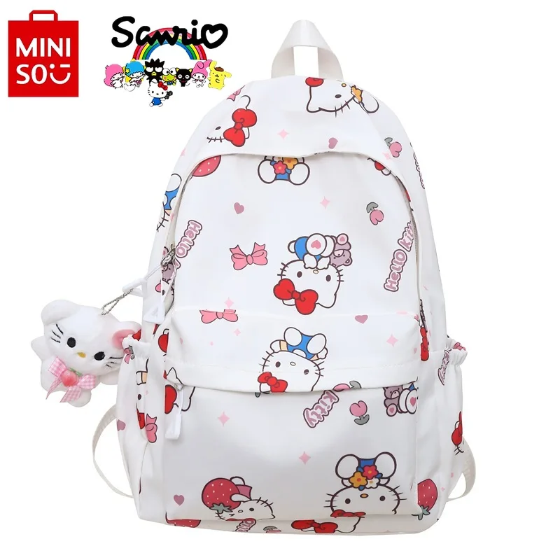 Miniso Hello Kitty New Women\'s Backpack Fashionable High Quality Student Backpack Cartoon Large Capacity Storage Backpack