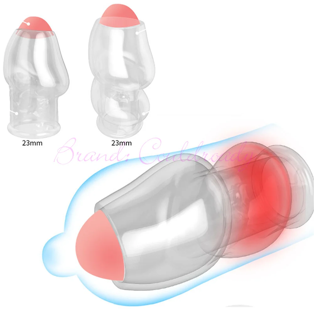 Transparent Male Glans Penis Sleeve Dick Extensions Delay Ejaculation Reusable Condoms Spray Massager Sex Toys for Men