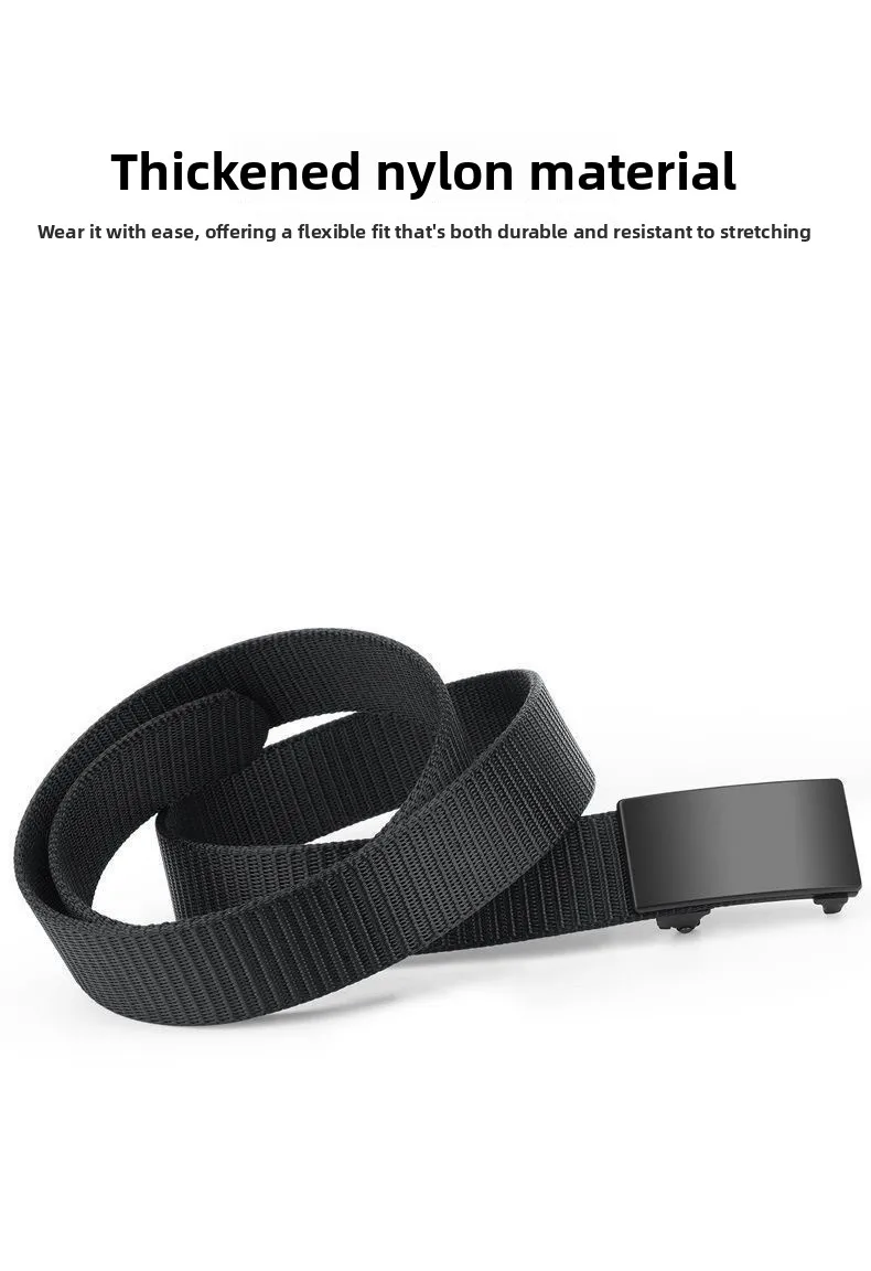 Automatischer Metallschnallen-Golfgürtel aus Canvas, gewebter Nylon-Freizeitgürtel für Herren, taktischer Gürtel für Outdoor-Sport, atmungsaktiver Jeans- und Hosen-Gürtel – Detail 9