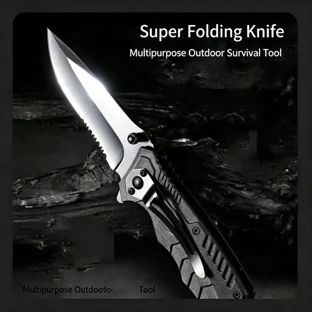 Outdoor portable folding knife - Multi-purpose high-hardness stainless steel wilderness survival knife