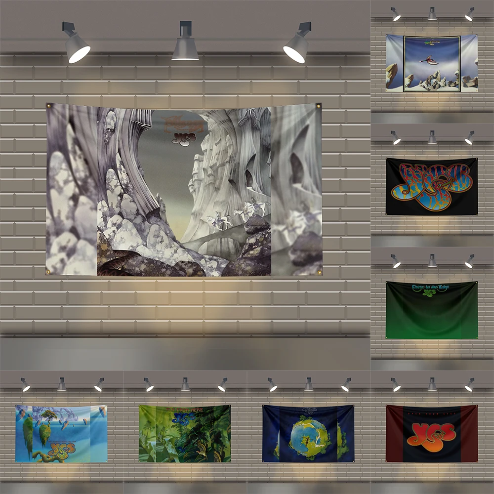 

3x5 Ft Y-Yess Heavy Metal Band Flag Rock Music Wall Banner for Bedroom Studio Bar Concert Outdoor Decor