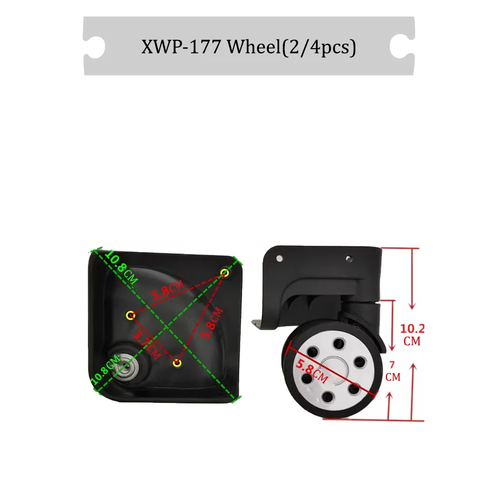 

XWP-177 Universal Wheel Replacement Suitcase Rotating Convenient Durable Silent Smooth Shock Absorbing Accessories Caster Wheels