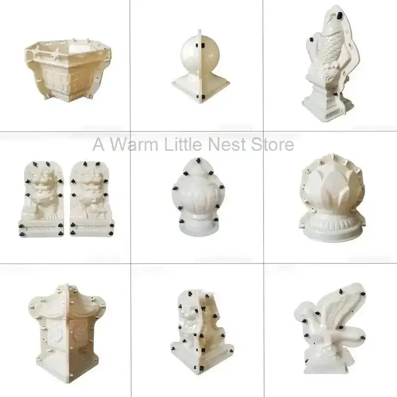 European ABS Plastic Mold Outdoor Garden Building Concrete Lion Statue Molds for Home Villa Garden House Gates Decoration r