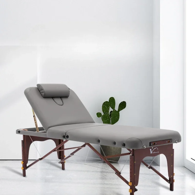 Speciality Folding Massage Bed Beauty Tattoo Portable Spa Wooden Massage Bed Bathroom Cama Dobravel Salon Furniture