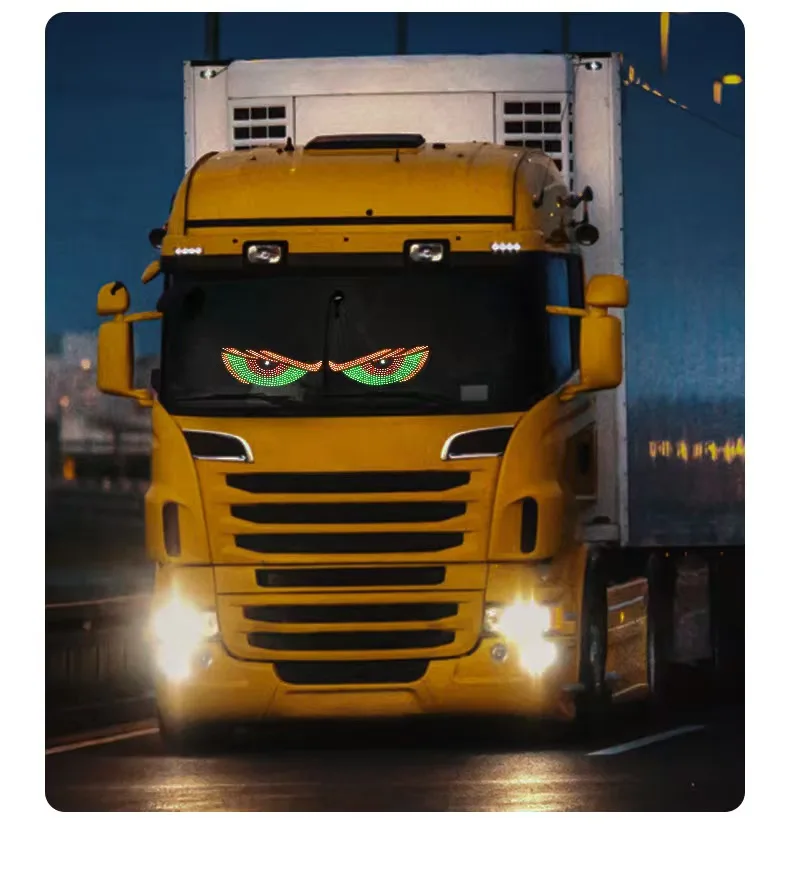 LKW-Teufelsaugen-Licht RGB Dynamisches Dämonenauge Dekoratives LED-Display Pixel-Panel Windschutzscheiben-USB-5V-Multimodus-Lampe – Detail 18